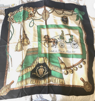 Authentic Vintage CELINE Caleche de Parc de Louis XVI 100% Silk Scarf 33”