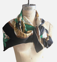 Authentic Vintage CELINE Caleche de Parc de Louis XVI 100% Silk Scarf 33”