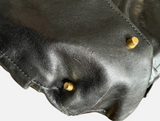 Alexander McQueen Soft Black Leather Tote Bag With Gold Accent Buckles & Zippers
