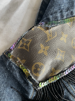 Custom Louis Vuitton Embellished Denim Jacket With Beaded Fringe Kids 6 L
