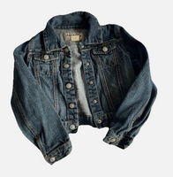 Custom Louis Vuitton Embellished Denim Jacket With Beaded Fringe Kids 6 L