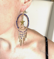 Dream Catcher Beaded Hoop Star Chandelier Earrings