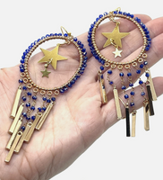 Dream Catcher Beaded Hoop Star Chandelier Earrings