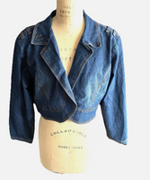 Ashley Stewart Denim Open Front Jacket Sz 2X