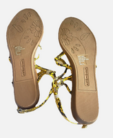 Union Bay Strappy Yellow Snake Print Sandals NWOB Sz 6.5