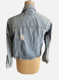 Women’s FOREVER 21 Distressed Denim Jacket Sz Small