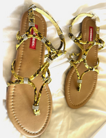 Union Bay Strappy Yellow Snake Print Sandals NWOB Sz 6.5