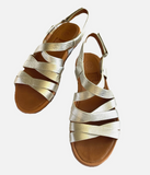 Metallic Silver Fitflop Leather Strappy Gladiator Sandal Sz 6 NWOB