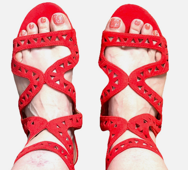 Daya By Zendaya Red Suede Gladiator Sandals Sz 7 NWOB