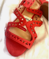 Daya By Zendaya Red Suede Gladiator Sandals Sz 7 NWOB