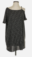 We the Free Tunic Mini Dress Heathered Gray Off Shoulder Oversized XS/S