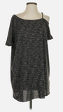 We the Free Tunic Mini Dress Heathered Gray Off Shoulder Oversized XS/S