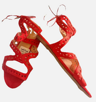 Daya By Zendaya Red Suede Gladiator Sandals Sz 7 NWOB
