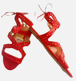 Daya By Zendaya Red Suede Gladiator Sandals Sz 7 NWOB
