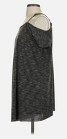 We the Free Tunic Mini Dress Heathered Gray Off Shoulder Oversized XS/S
