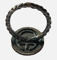Beth Pave Druzy Stone Stacking Ring In Gunmetal Sz 4.5
