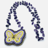 Adjustable Mismatch Modular Beaded Butterfly & Buddha Necklace Brooches