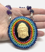 Adjustable Mismatch Modular Beaded Butterfly & Buddha Necklace Brooches