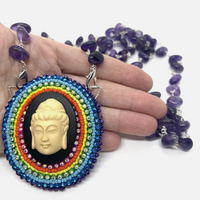 Adjustable Mismatch Modular Beaded Butterfly & Buddha Necklace Brooches
