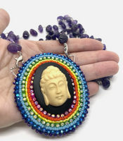 Adjustable Mismatch Modular Beaded Butterfly & Buddha Necklace Brooches