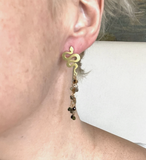 Green Tourmaline Ombre Snake Dangle Earrings