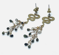 Green Tourmaline Ombre Snake Dangle Earrings