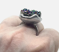 One Of A Kind Glitter Purple Druzy Teardrop Size 8