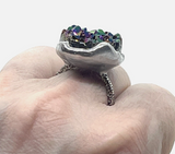 One Of A Kind Glitter Purple Druzy Teardrop Size 8