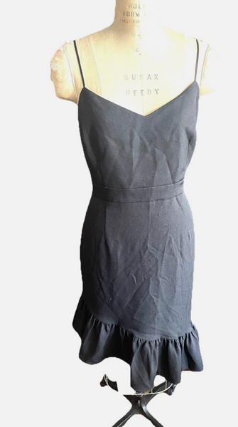 Chelsea28 Black Ruffle Dress With Sweetheart Neck Sz 14 NWOT