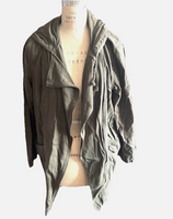 Old Navy Army Green Cinched Waist Hooded Jacket Size XL Super Soft Lightweight
