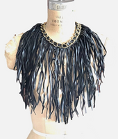 Vegan Leather Fringe Chain Necklace