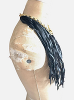 Vegan Leather Fringe Chain Necklace