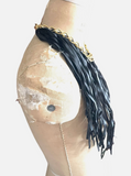 Vegan Leather Fringe Chain Necklace