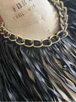 Vegan Leather Fringe Chain Necklace