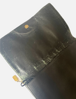 Vintage Lisette Black Embossed Leather Clutch Shoulder Bag