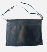 Vintage Lisette Black Embossed Leather Clutch Shoulder Bag
