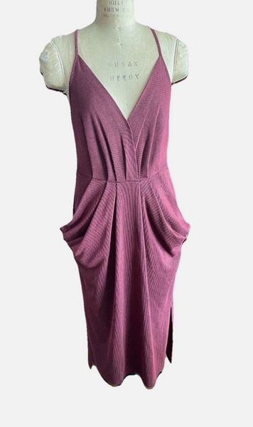 BCBgeneration Rust Wrap Dress With Pockets Sz L New With Tags