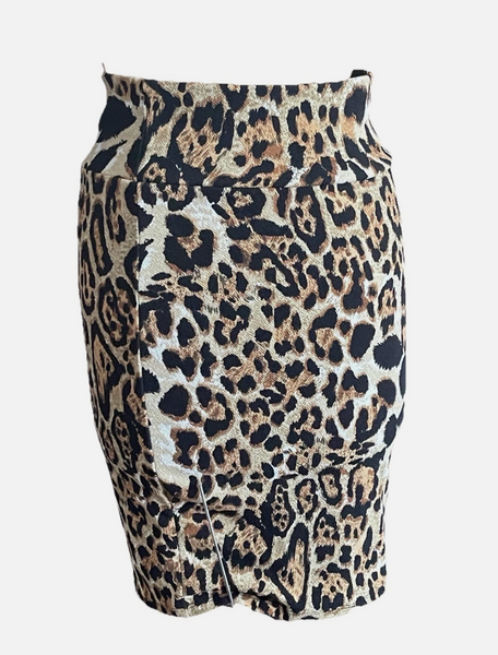 Lularoe Leopard Print Stretch Knit Pencil Skirt Sz S