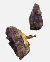 Custom 14kt Gold Plated Amethyst Rock Crystal Drawer Cabinet Pulls