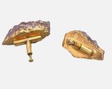 Custom 14kt Gold Plated Amethyst Rock Crystal Drawer Cabinet Pulls