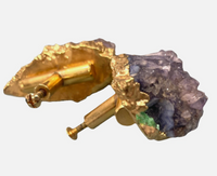 Custom 14kt Gold Plated Amethyst Rock Crystal Drawer Cabinet Pulls