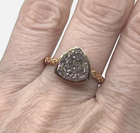 Triangle Druzy Stone Stacking Ring In Rose gold Sz 8