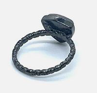 Triangle Druzy Stone Stacking Ring In Gunmetal Sz 8