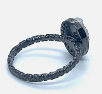 Oval Druzy Stone Stacking Ring In Gunmetal Sz 9