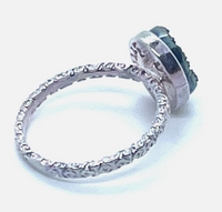 Oval Druzy Stone Stacking Ring In Silver Sz 9