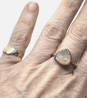Triangle Druzy Stone Stacking Ring In Rose gold Sz 8
