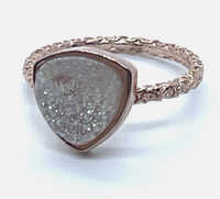 Triangle Druzy Stone Stacking Ring In Rose gold Sz 8