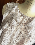 BCBG Maxazria Pink Snake Print Ruffle Trim Dress Size L