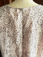 BCBG Maxazria Pink Snake Print Ruffle Trim Dress Size L
