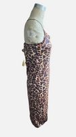 Chickme Leopard Print Bodycon Midi Dress Size M/L
